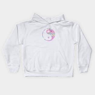 Yin Yang Philosophy Silhouette Shape Text Word Cloud Kids Hoodie